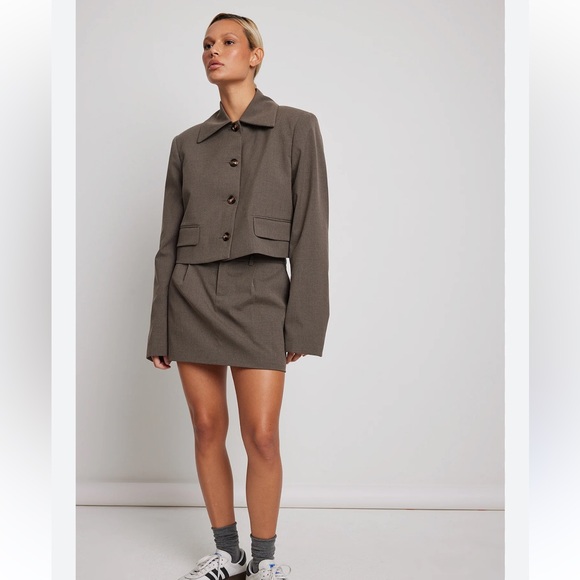 Josephine HJ x NA-KD Skirt Set - Tan/Gray